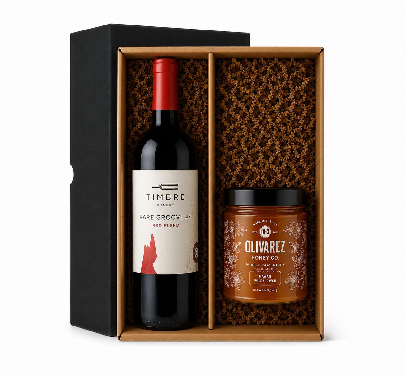 Two-bottle set with Timbre Cabernet Sauvignon and honey